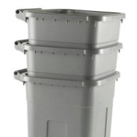 Conteneur plastique recyclé 80L gris jaune éco-responsable