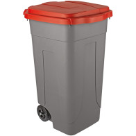 Conteneur plastique mobile 80L gris-rouge seconde vie
