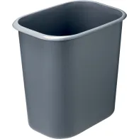 Corbeille plastique grise 14L ignifuge rectangulaire résistante
