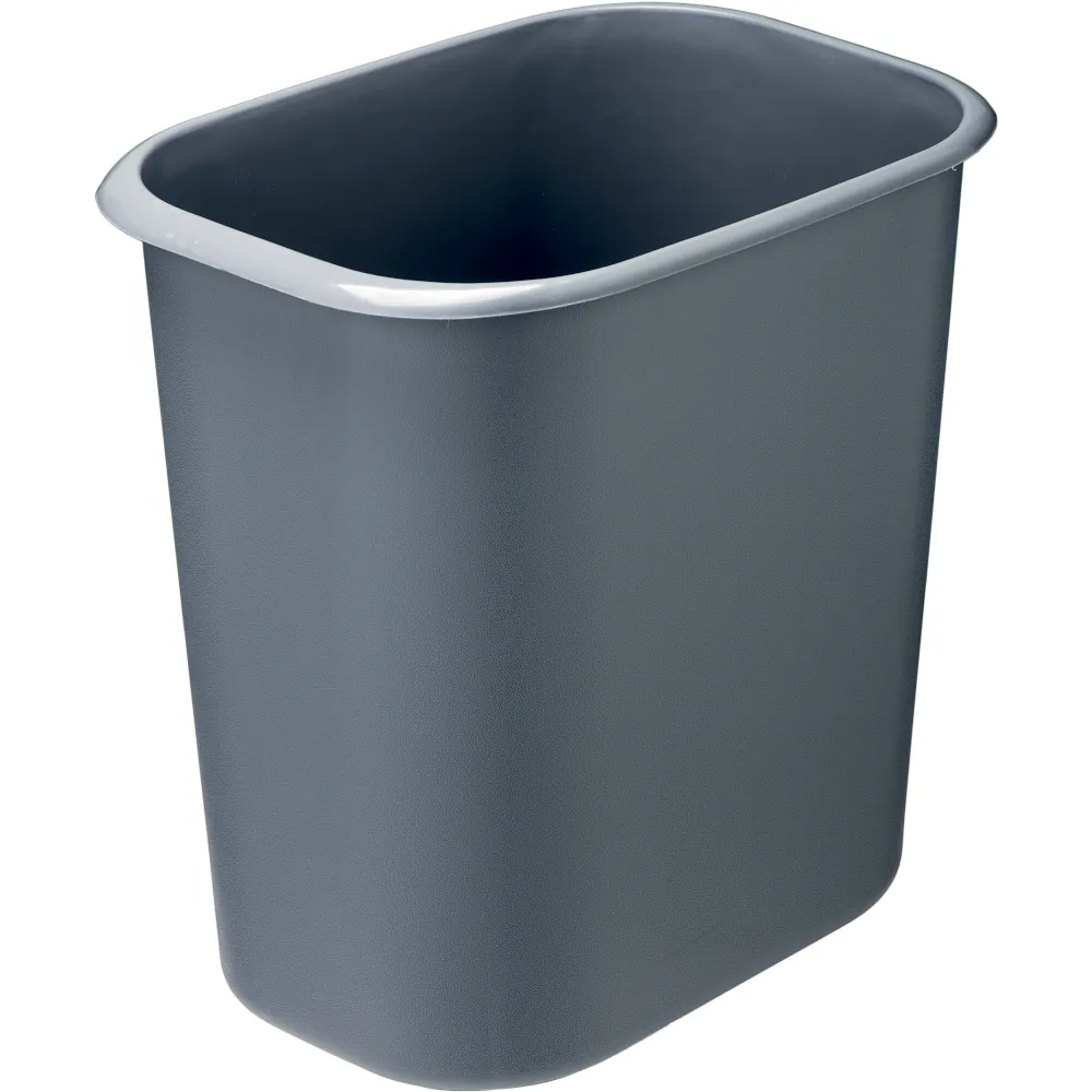Corbeille plastique grise 14L ignifuge rectangulaire résistante