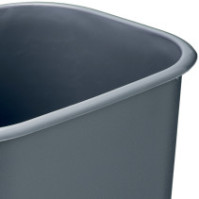 Corbeille plastique grise 14L résistante feu sécurisée bureau