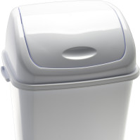 Poubelle blanche 18L couvercle basculant lot de 12