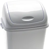Poubelles blanches 35L lot de 12 avec couvercles basculants