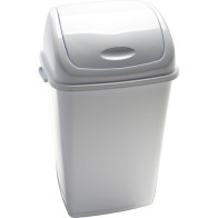 Poubelles blanches basculantes 50L lot de 6 pièces