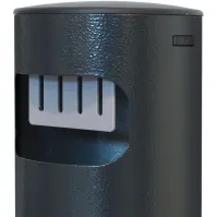 Cendrier mural colonne, ouverture frontale aluminium