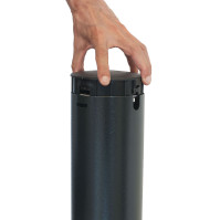 Cendrier colonne corten, ouverture frontale
