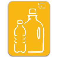 Symbole plastique jaune magnétique pictogramme