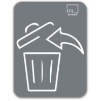 Pictogramme magnétique gris déchets universels