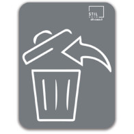 Pictogramme magnétique gris déchets universels