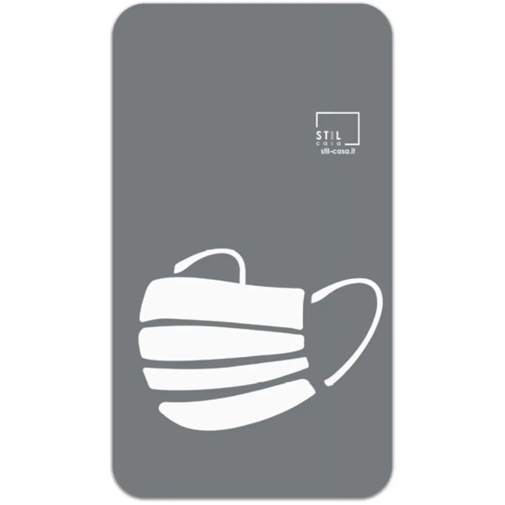 Symbole masque magnétique gris stylisé Symbole masque magnétique gris stylisé