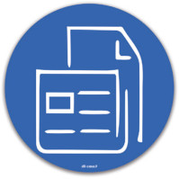 Symbole papier bleu pictogramme magnétique