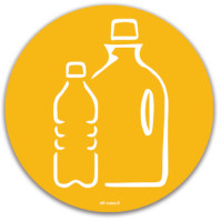Icône magnétique jaune symbole plastique