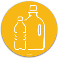 Icône magnétique jaune symbole plastique