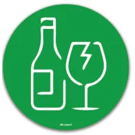 Pictogramme magnétique vert symbole verre