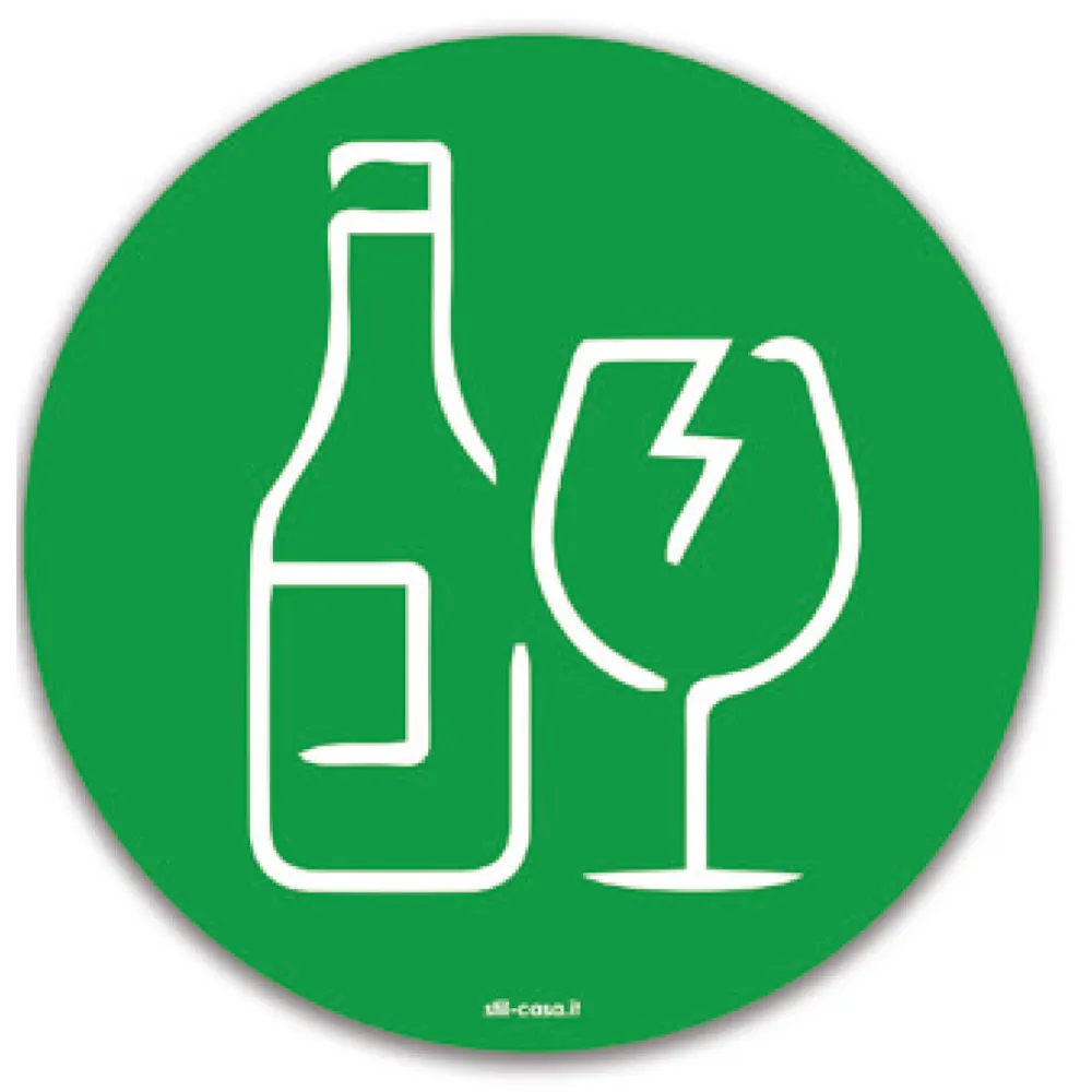 Pictogramme magnétique vert symbole verre Pictogramme magnétique vert symbole verre