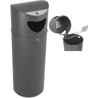 Corbeille verrouillable 75L avec support