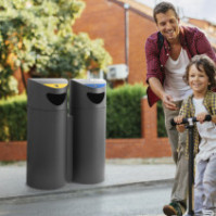 Corbeille verrouillable 100L support sac