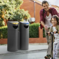 Corbeille verrouillable 100L cendrier intégré