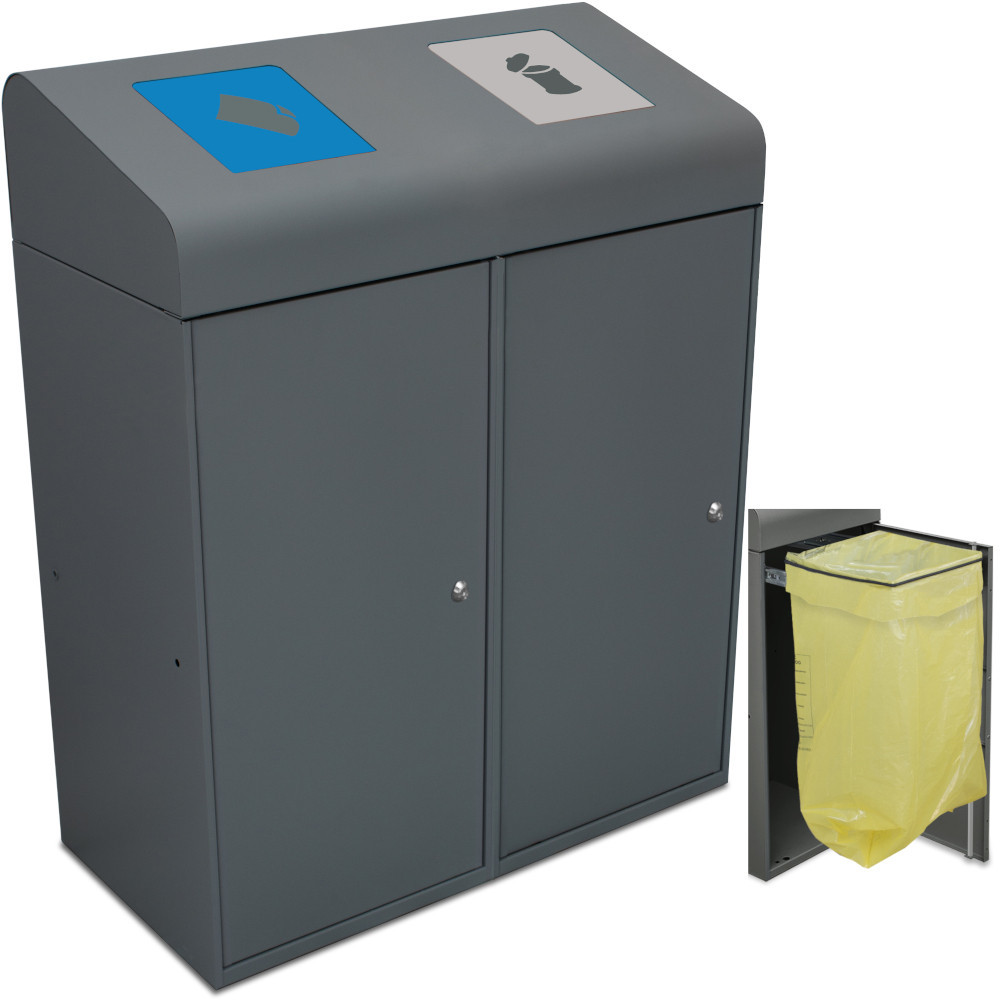 Poubelle tri 190L clapets pratique
