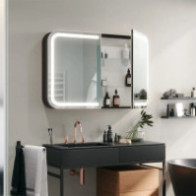 Miroir armoire salle de bain arrondie