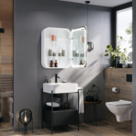 Armoire miroir moderne coins arrondis