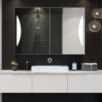 Vue de face armoire miroir