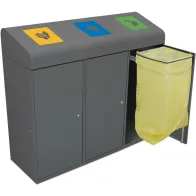 Poubelle tri 3 compartiments 285L