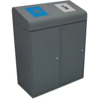 Poubelle tri 190L clapets bac intérieur