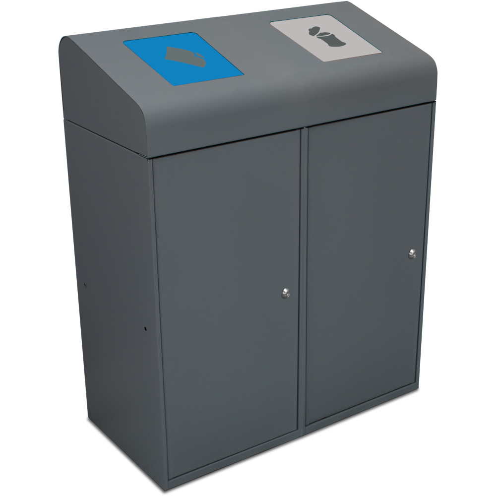 Poubelle tri 190L clapets bac intérieur