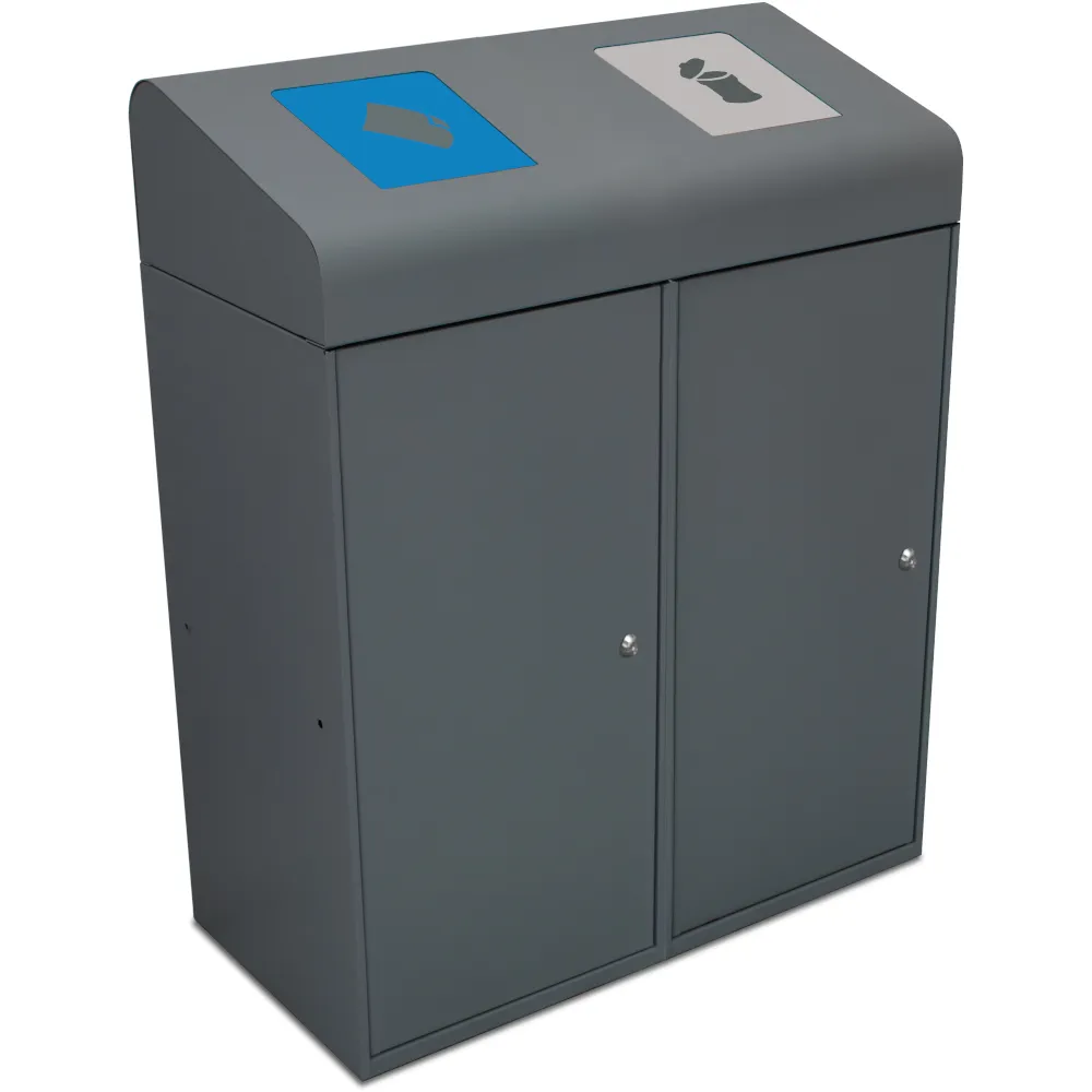 Poubelle tri 190L clapets bac intérieur Poubelle tri 190L clapets bac intérieur