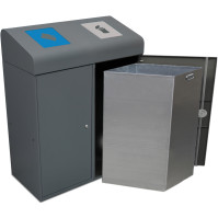 Poubelle tri 190L clapets bac intérieur