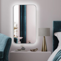 Miroir mince LED coins arrondis