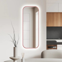Miroir mural LED cadre fin arrondi