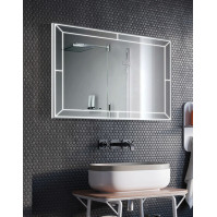 Miroir rectangulaire lumineux interrupteur sensor