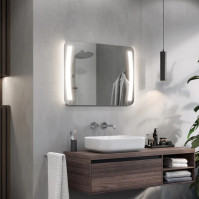 coins arrondis parenthèses LED Miroir rectangle