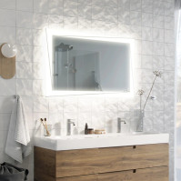 Miroir rectangulaire larges bandes LED lumineuses