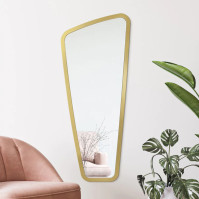 Miroir vertical déformé cadre or