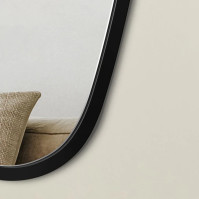 Miroir déformé cadre bois couleur noir