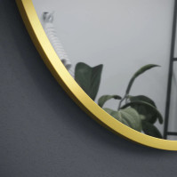 Cadre couleur or de miroir rond sur mesure