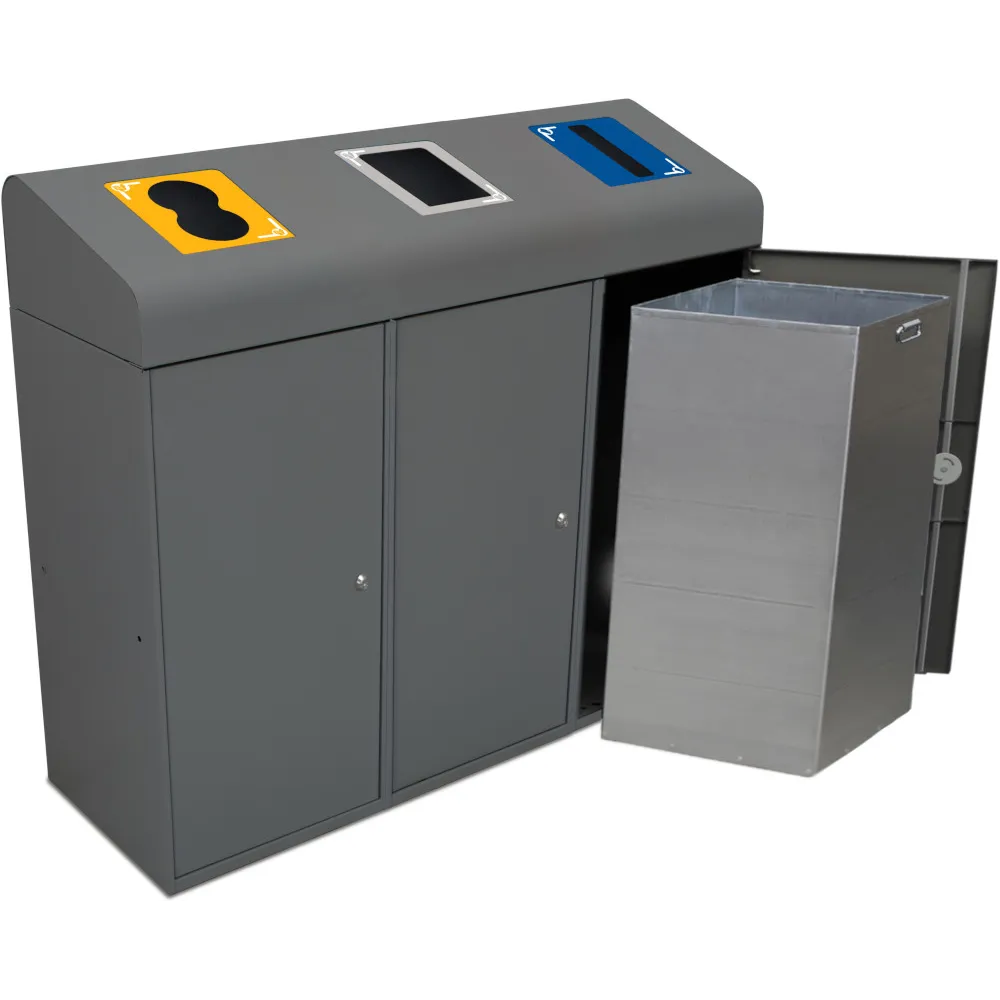 Poubelle Berlin 95L tri sélectif, robuste et personnalisable. Poubelle Berlin 95L tri sélectif, robuste et personnalisable.