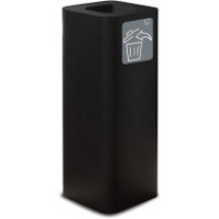 Poubelle design 60 litres noire avec symbole tous déchets magnétique