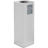 Poubelle design 60 litres blanche avec symbole tous déchets magnétique