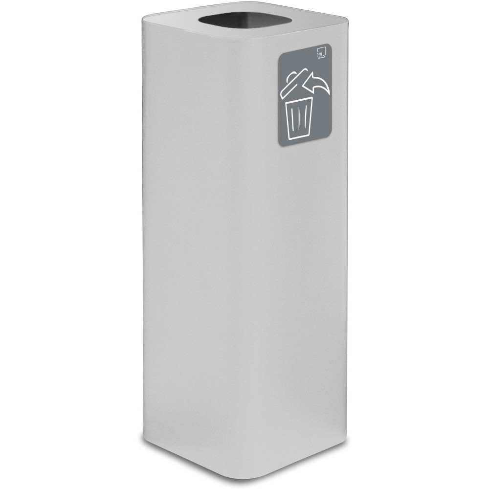 Poubelle design 60 litres blanche avec symbole tous déchets magnétique