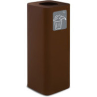 Poubelle design 60 litres corten avec pictogramme magnétique tous déchets