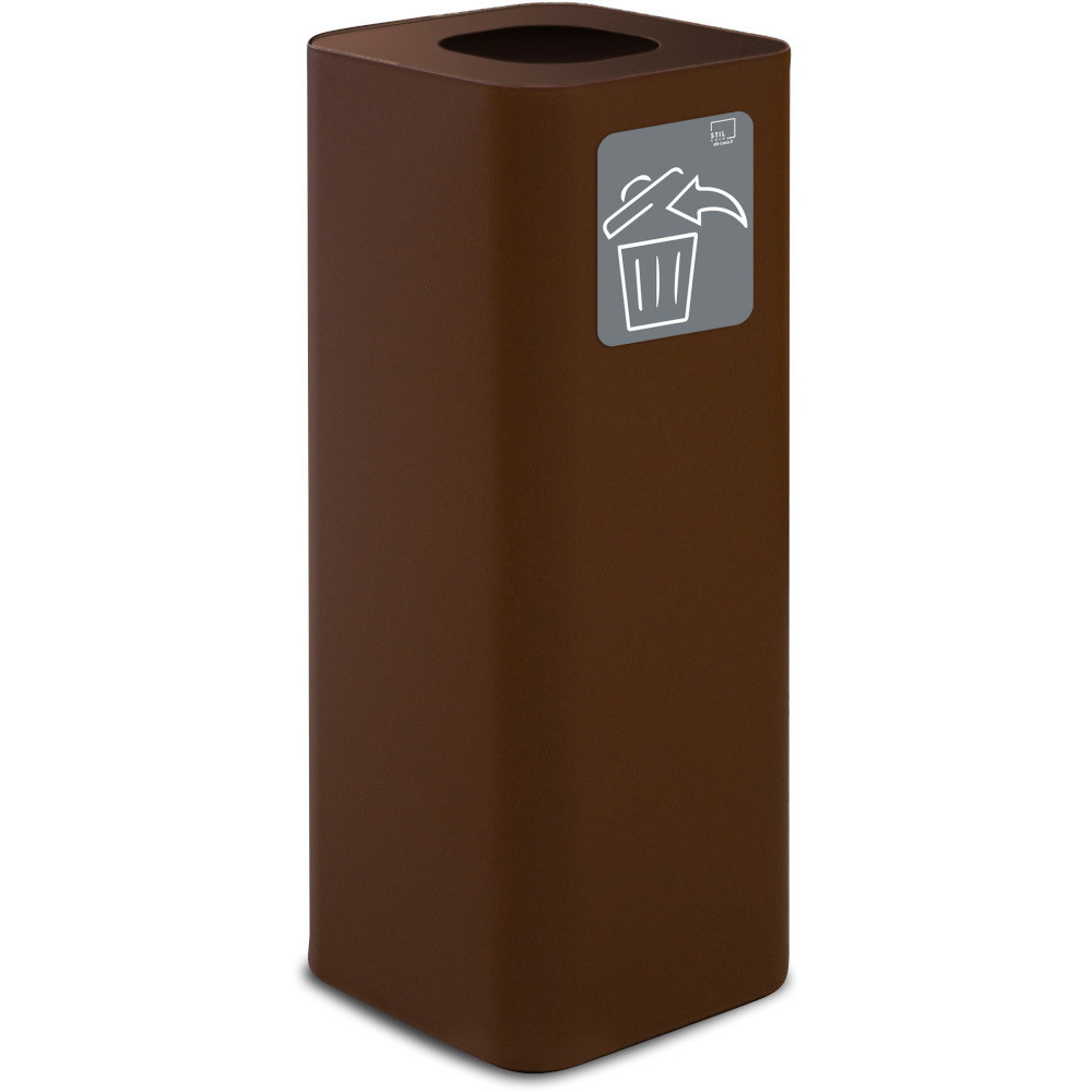 Poubelle design 60 litres corten avec pictogramme magnétique tous déchets