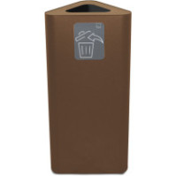 Poubelle triangulaire 60 litres corten pour tous déchets