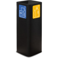 Poubelle rectangulaire à ouverture triangulaire 60 litres avec pictogramme magnétique.