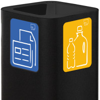 Poubelle rectangulaire à ouverture triangulaire