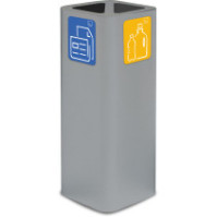 Poubelle grise 60 litres avec pictogramme magnétique pour tri sélectif