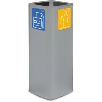 Poubelle grise 60 litres avec pictogramme magnétique pour tri sélectif